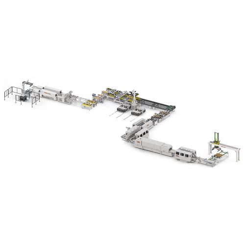 强化地板开槽包装连线 Connection Line from Laminate Floor Profiling to Packaging